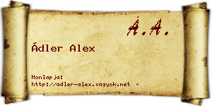 Ádler Alex névjegykártya
