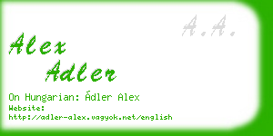 alex adler business card