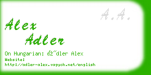 alex adler business card